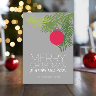 Tarjeta Festiva Ornamentos navideños modernos para Feliz - No foto