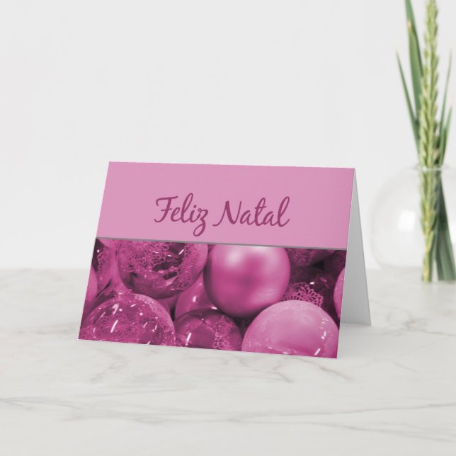 Tarjeta Festiva Ornamentos navideños navideños Feliz (Anverso)