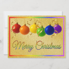 Tarjeta Festiva Ornamentos navideños ORGULLOSOS en cada color arco