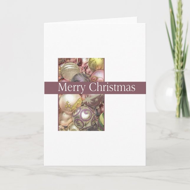 Tarjeta Festiva Ornamentos pasteles (Anverso)