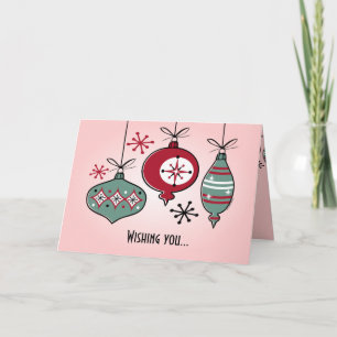 Tarjeta Festiva Ornamentos retros