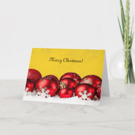 Tarjeta Festiva Ornamentos rojos