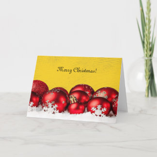 Tarjeta Festiva Ornamentos rojos