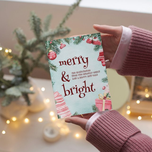 Tarjeta Festiva Ornamentos y presenta mora y brillante (Subido por el creador)