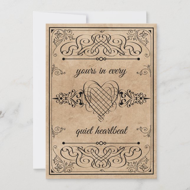 Tarjeta Festiva Ornate Vintage Heartbeat (Anverso)