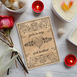 Tarjeta Festiva Ornate Vintage Heartbeat