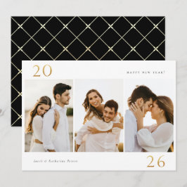 Tarjeta Festiva Oro 2024 Año Nuevo 3 Foto