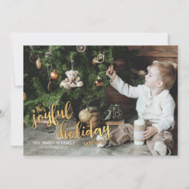 Tarjeta Festiva Oro alegre de las vacaciones