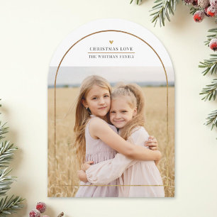 Tarjeta Festiva Oro Arco Superpuesto Elegantes Navidades Amor Foto