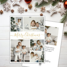 Oro blanco simple 5 Navidades de Collage de fotos