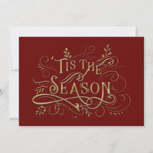 Tarjeta Festiva Oro elegante ornado es la tipografía de temporada