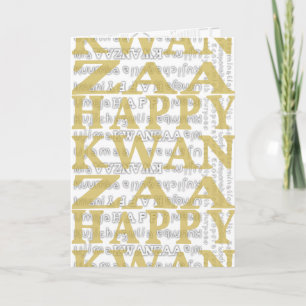 Tarjeta Festiva ORO feliz del diseño del paño del fango de Kwanzaa