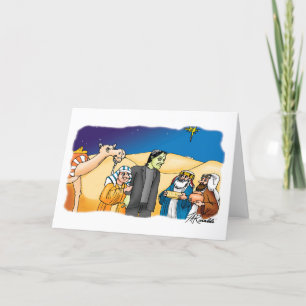 Tarjeta Festiva Oro, frankenstein y Myrrh