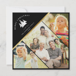 Tarjeta Festiva Oro moderno de moda MERRY CHRISTMAS Foto Negro