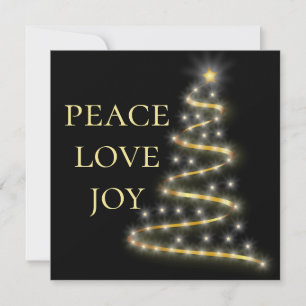 Tarjeta Festiva Oro negro Clásica Alegría de amor por la paz Cuadr
