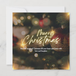 Tarjeta Festiva Oro personalizado y la elegancia roja de la Navida