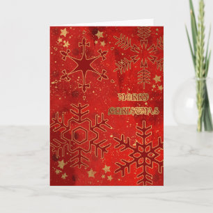 Tarjeta Festiva Oro y Grunge