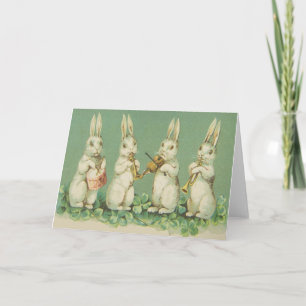 Tarjeta Festiva Orquesta retra de los conejitos del conejito de
