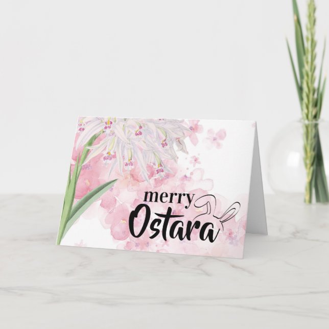 Tarjeta Festiva Orquídeas de acuarela de primavera (Anverso)