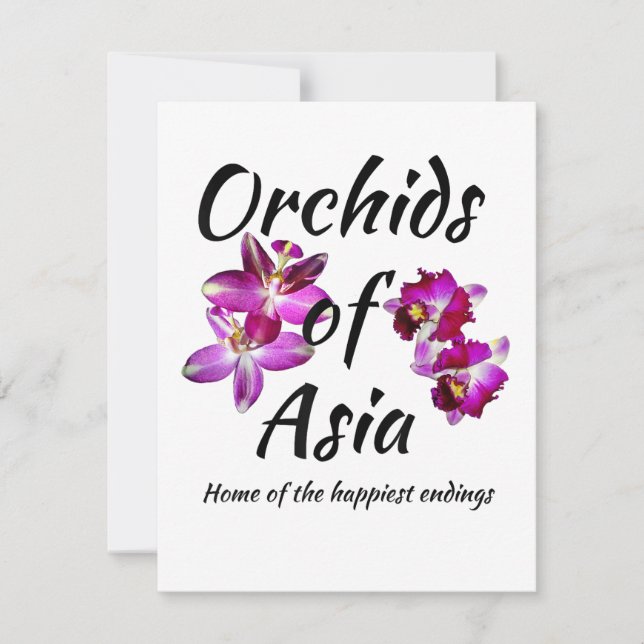 Tarjeta Festiva Orquídeas de Asia (Anverso)