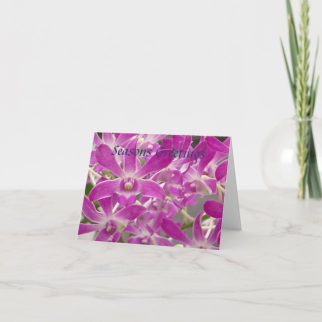 Tarjeta Festiva Orquídeas de los saludos de las estaciones (Anverso)