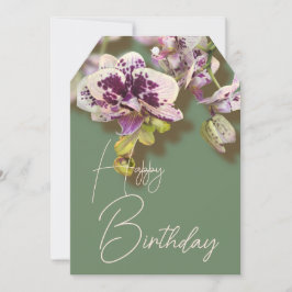 Tarjeta Festiva Orquídeas Tropical Floral Feliz Cumpleaños