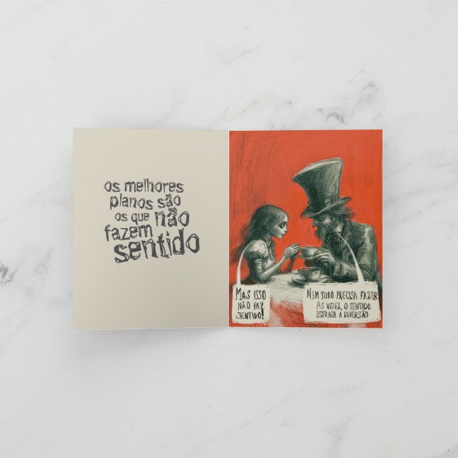 Tarjeta Festiva Os Melhores Planos São os que Não Fazem Sentido (Interior)