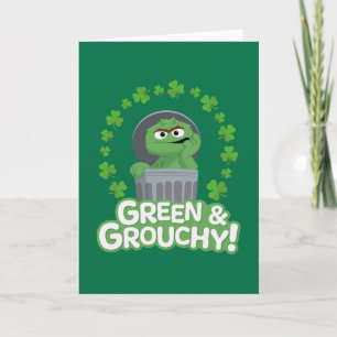 Tarjeta Festiva Oscar   ¡Verde y Grouchy!