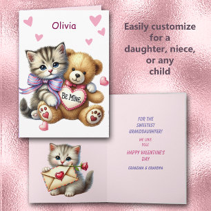 Tarjeta Festiva Osito de peluche de la dulce nieta gatito San Vale
