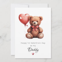 Osito de peluche feliz 1er día de San Valentín