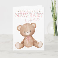 Osito de peluche lindo Felicidades nueva bebé