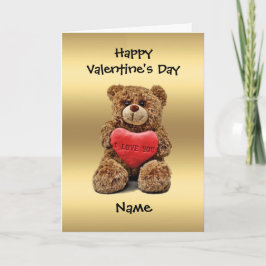 Tarjeta Festiva Osito de San Valentín para un niño