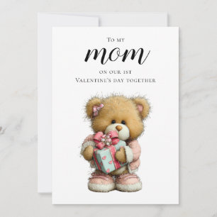 Tarjeta Festiva Osito Teddy Dulce a mi mamá en nuestro primer día