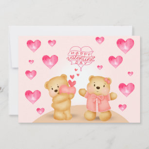 Tarjeta Festiva Ositos de peluche lindos del día de San Valentín c