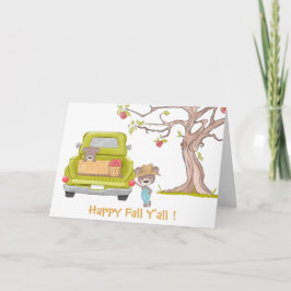 Tarjeta Festiva Oso de cosecha suave otoño feliz