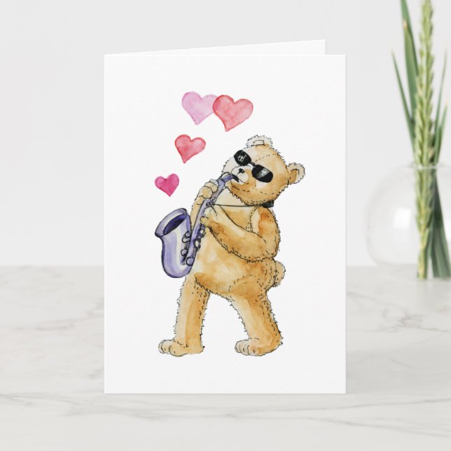 Tarjeta Festiva Oso de los azules (Anverso)