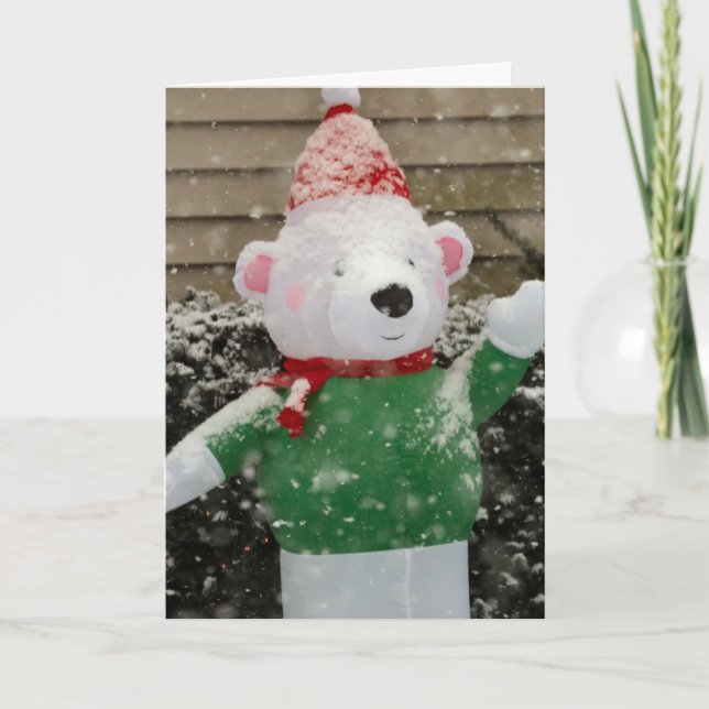 Tarjeta Festiva Oso de nieve (Anverso)