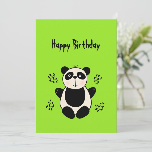 Tarjeta Festiva Oso de panda (Anverso de pie)