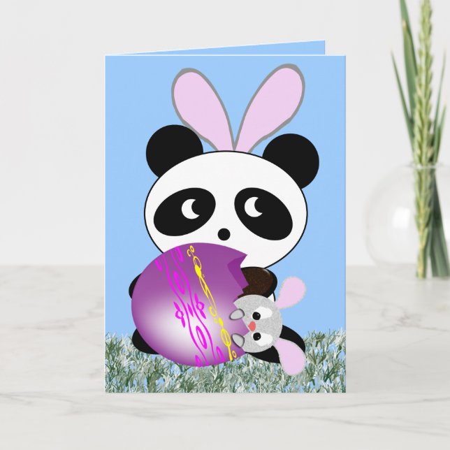 Tarjeta Festiva Oso de Pascua... Conejito (Anverso)