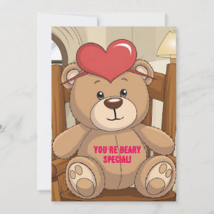 Tarjeta Festiva Oso de peluche Beary Special y corazón de San Vale