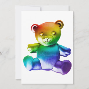 Tarjeta Festiva Oso de peluche de metal cepillado SlipperyJoe's gr