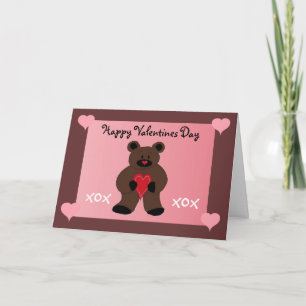 Tarjeta Festiva Oso de peluche del Día de San Valentín