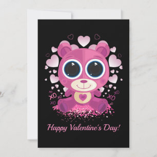 Tarjeta Festiva Oso de peluche del día de San Valentín