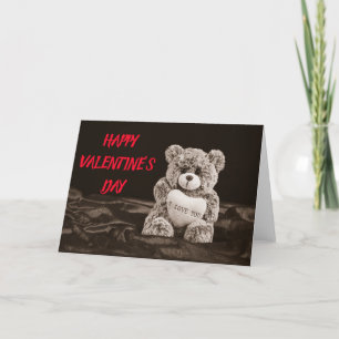 Tarjeta Festiva Oso de peluche del día de San Valentín feliz