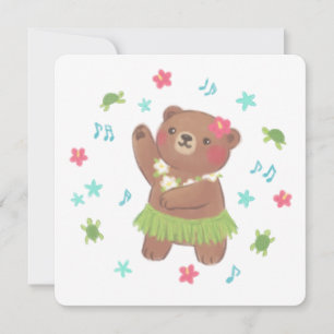 Tarjeta Festiva Oso de peluche en el Ilustracion de Hawái