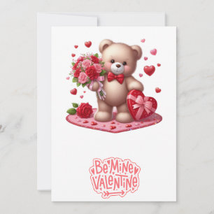 Tarjeta Festiva Oso de peluche lindo para el Día de San Valentín