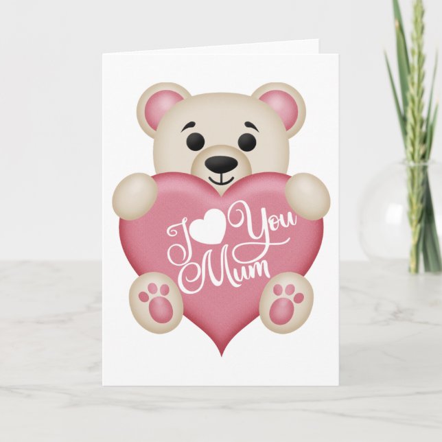 Tarjeta Festiva Oso de peluche - Te Corro Mamá (Anverso)