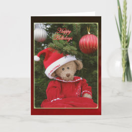Tarjeta Festiva Oso feliz del día de fiesta