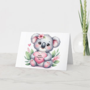 Tarjeta Festiva Oso Koala del Día de San Valentín