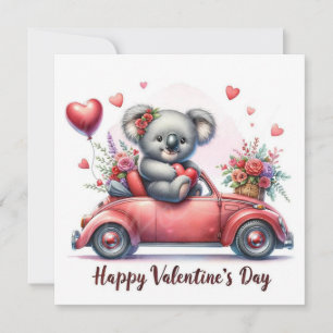 Tarjeta Festiva Oso koala del día de San Valentín